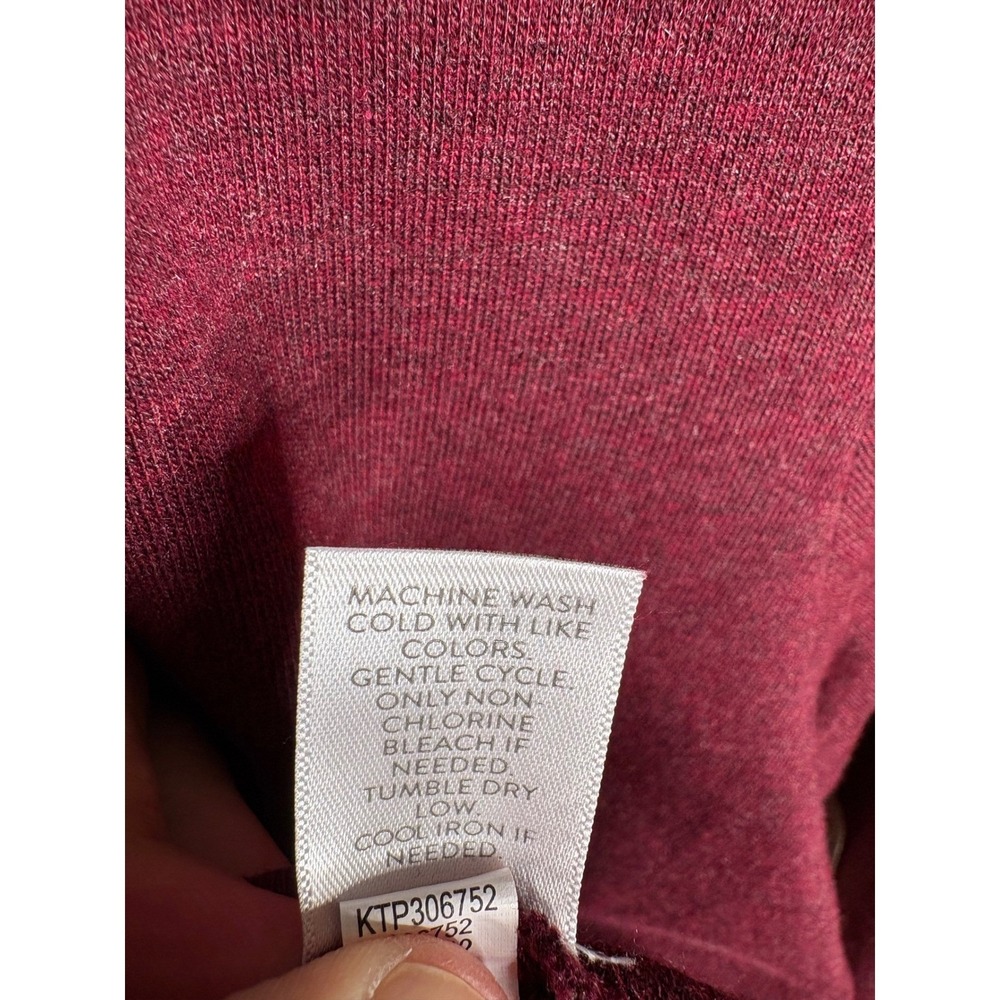 J. Jill Fit Tunic Hoodie Women Small Petite Burgundy Cotton Modal Activewear Top - Picture 7 of 11